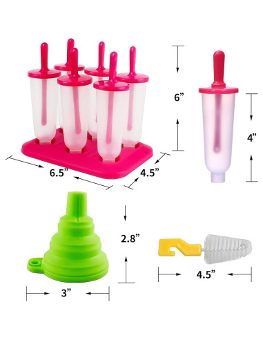 Moldes para Paletas BAKHUK 3 Juegos Reutilizables con Embudo