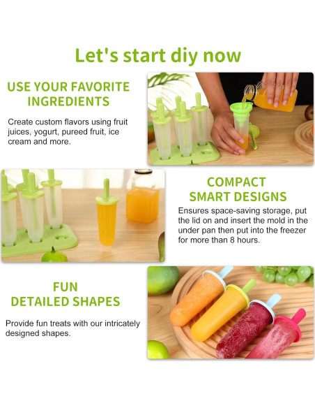 Moldes para Paletas BAKHUK 3 Juegos Reutilizables con Embudo