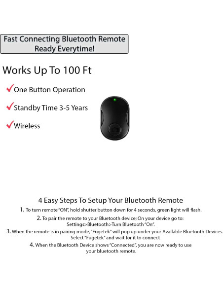 Trípode de Selfie Fugetek FT-669 157 cm Control Remoto