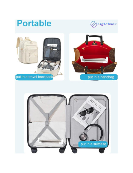 Perchero Plegable Ligtchser para Viajes 134.62 cm Blanco