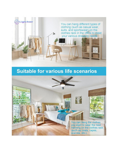 Perchero Plegable Ligtchser para Viajes 134.62 cm Blanco