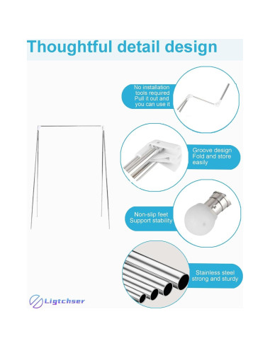 Perchero Plegable Ligtchser para Viajes 134.62 cm Blanco