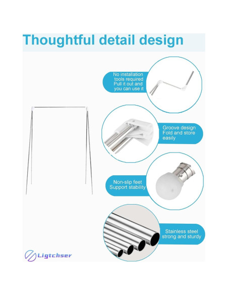 Perchero Plegable Ligtchser para Viajes 134.62 cm Blanco