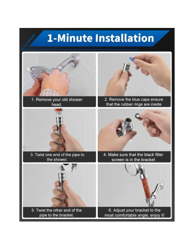 Cabezal de Ducha Filtrado Luxsego Alta Presión 3 Modos