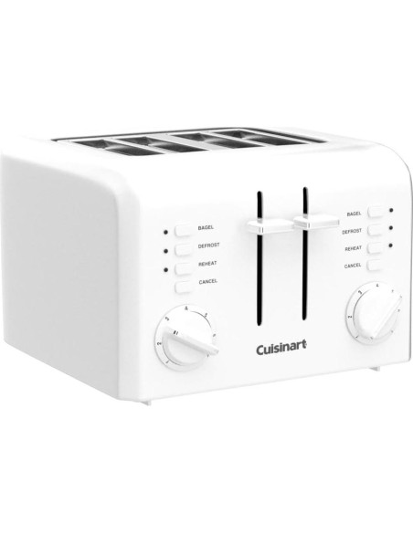 Tostadora Compacta Cuisinart CPT-142P1 4 Rebanadas Blanca