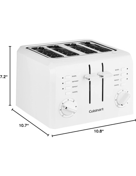 Tostadora Compacta Cuisinart CPT-142P1 4 Rebanadas Blanca