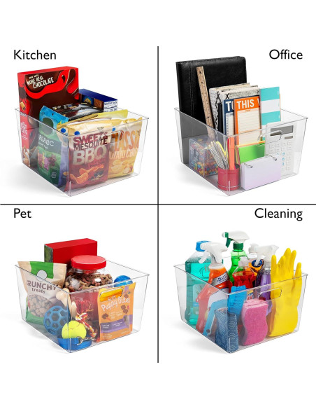 Bins de Almacenamiento ClearSpace 4 Unidades 30x28x18 cm