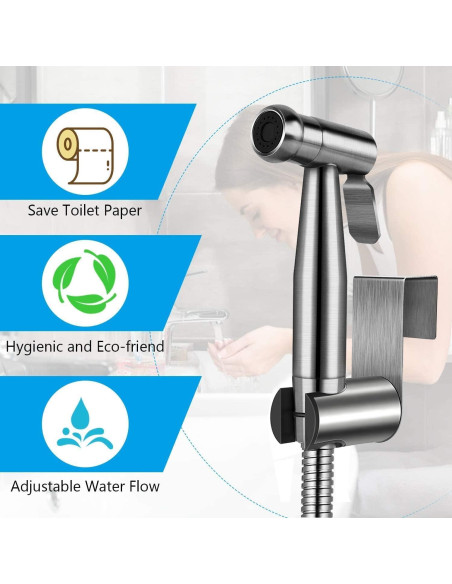 Rociador de Bidet de Mano GASLIKE Acero Inoxidable 10 Piezas Rociador de Bidet de Mano GASLIKE Acero Inoxidable 10 Piezas