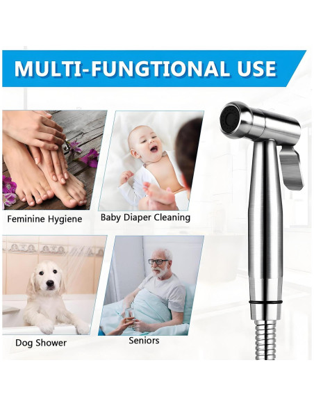Rociador de Bidet de Mano GASLIKE Acero Inoxidable 10 Piezas Rociador de Bidet de Mano GASLIKE Acero Inoxidable 10 Piezas