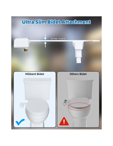 Bidet Mecánico Hibbent para Inodoro Doble Boquilla Blanco