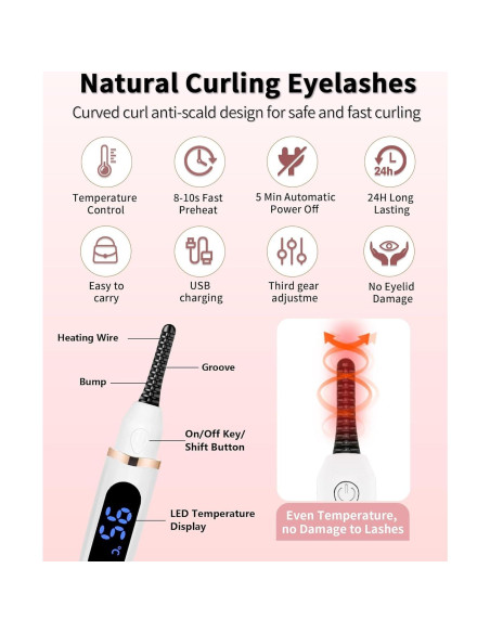 Rizadora de Pestañas Eléctrica ZLXHDL con Control de Temperatura Rizadora de Pestañas Eléctrica ZLXHDL con Control de Temperatura