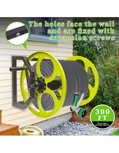 Carrete de Manguera de Jardín CXCESNS 300 Pies Montaje Pared