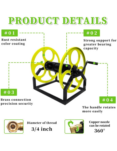 Carrete de Manguera de Jardín CXCESNS 300 Pies Montaje Pared