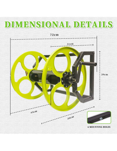 Carrete de Manguera de Jardín CXCESNS 300 Pies Montaje Pared