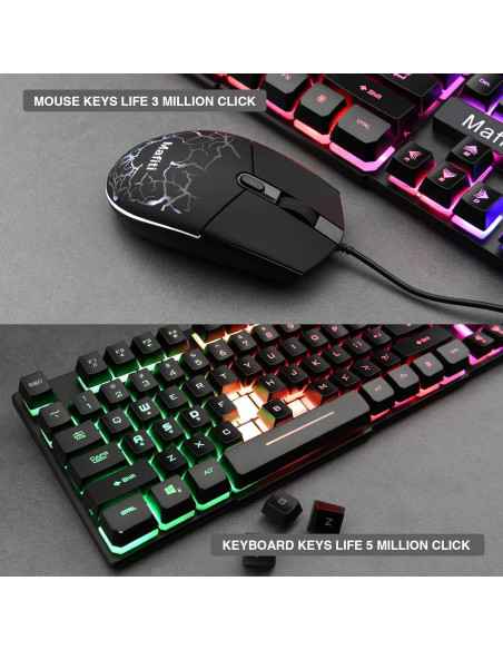 Combo Teclado y Ratón Mafiti RK101 USB Retroiluminado RGB