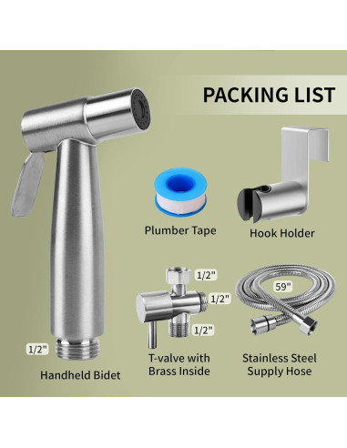 Rociador de Bidet de Mano Afudrvey Acero Inoxidable 2025