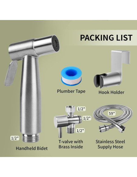 Rociador de Bidet de Mano Afudrvey Acero Inoxidable 2025