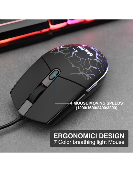 Combo Teclado y Ratón Mafiti RK101 USB Retroiluminado RGB