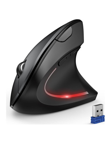 TECKNET Ratón Ergonómico Vertical Inalámbrico 4800 DPI - Negro