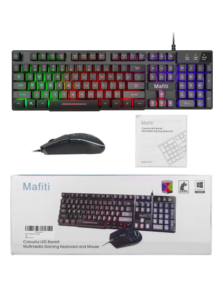 Combo Teclado y Ratón Mafiti RK101 USB Retroiluminado RGB