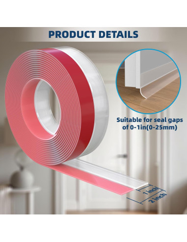 Burlete de Silicona Elvone 6,10 m x 5,08 cm Transparente