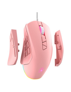 Ratón Gaming ROYALAXE MS901 14 Botones RGB Ergonomico Rosa
