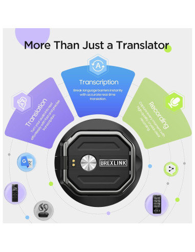Traductor Grabador AI 3-en-1 BrexLink 140+ Idiomas