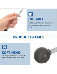 Mallets de Marimba Mikinona 2 Piezas Goma Suave 33cm 2