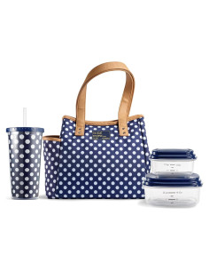 Bolsa de Almuerzo Aislada Fit & Fresh Punto Marino 4 Piezas