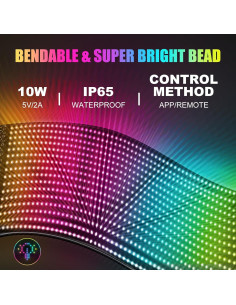 Luces LED Programables YAYZA! para Autos 60x12cm USB 2