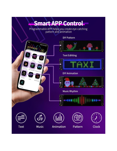 Cartel LED Desplazable SUNLINKCO 8.89x17.78cm Control APP