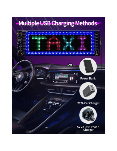 Cartel LED Desplazable SUNLINKCO 8.89x17.78cm Control APP