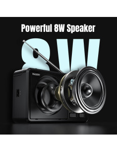 Radio Digital Portátil Raddy RF206 AM FM Onda Corta 8W 2