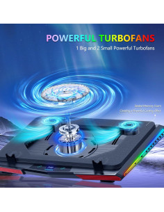 LIANGSTAR Almohadilla Enfriamiento Laptop 12-19.3" RGB 5 Velocidades 2