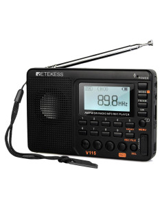 Radio Digital AM FM Retekess V115 Portátil con Batería Recargable
