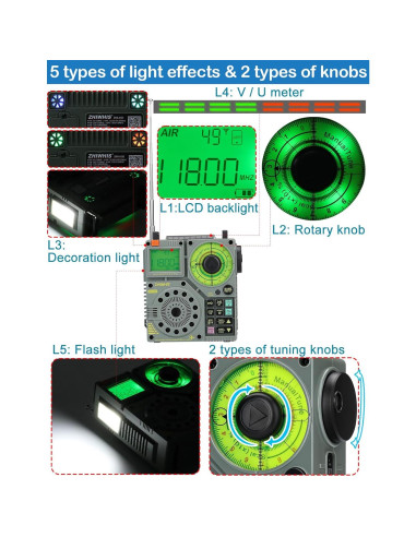 Radio Portátil ZHIWHIS ZWS-A320 Bluetooth AM/FM/SW/VHF