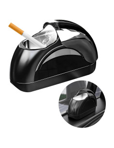 Cenicero de coche Wevdn con tapa y luz LED - Negro