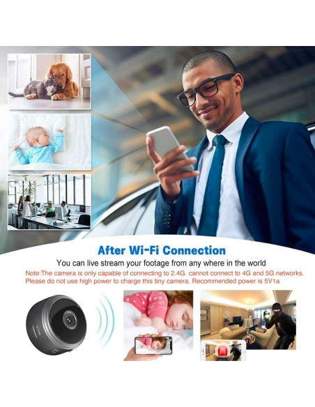 Cámara de Seguridad Mini A9 HD 720p WiFi para Hogar