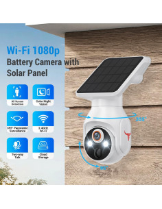 Cámara de Seguridad 1080p FameVibe Inalámbrica Solar AI 2