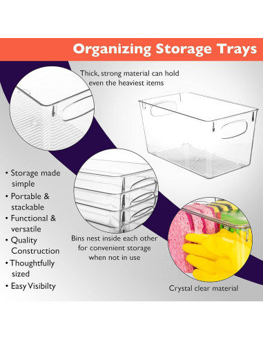 Bins de Almacenamiento ClearSpace 8 Unidades 25,4x15,2x12,7cm