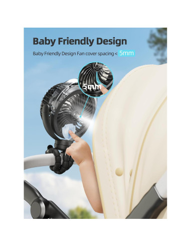 Ventilador de Cochecito Wavmill con Nebulización 6000mAh