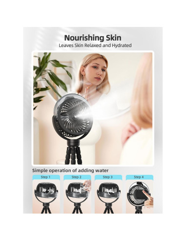 Ventilador de Cochecito Wavmill con Nebulización 6000mAh