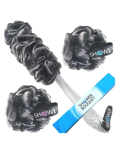 Set de Esfuma y Esponjas de Baño Loofah-Carbón 3 Piezas