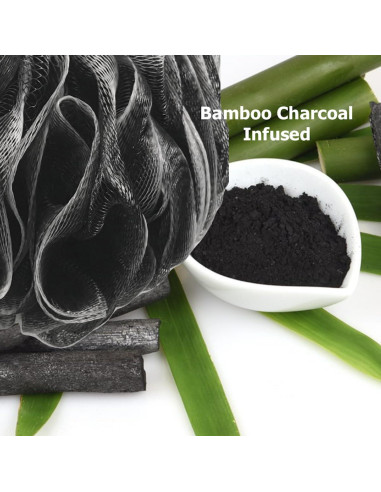 Set de Esfuma y Esponjas de Baño Loofah-Carbón 3 Piezas