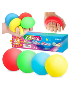 Paquete de 4 Pelotas Antiestrés VISCOO 6.1 cm Alivio Ansiedad