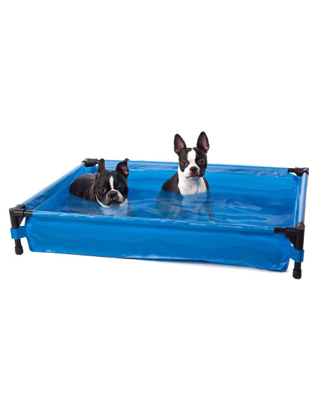 Piscina Portátil para Perros K&H Grande 107x76 cm Azul