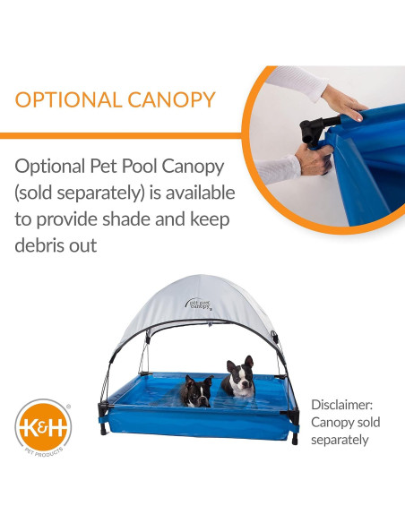 Piscina Portátil para Perros K&H Grande 107x76 cm Azul
