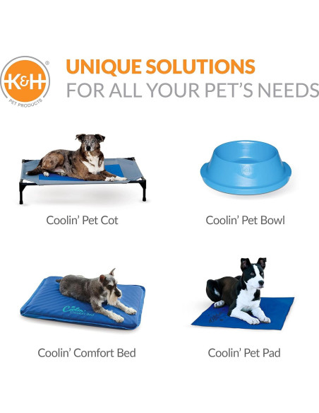 Piscina Portátil para Perros K&H Grande 107x76 cm Azul