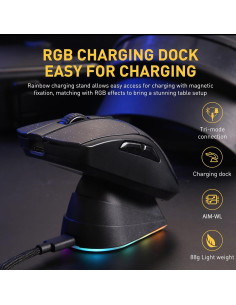 Ratón Gaming Inalámbrico DAREU A950 RGB 88g 12K DPI 2