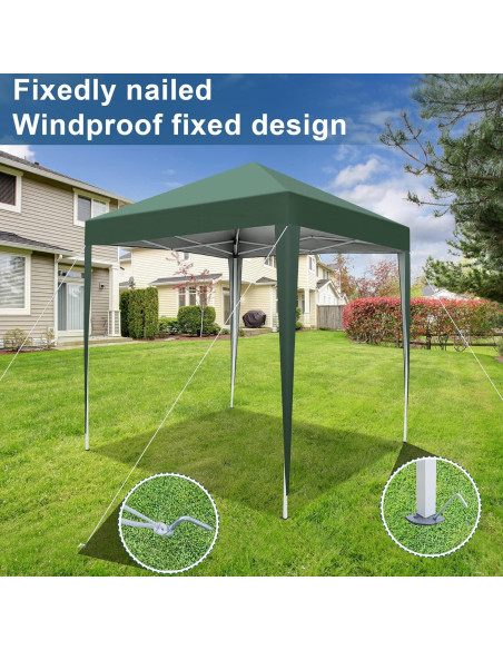 Carpa Plegable Impermeable Pinikuyiro 200x200cm Verde